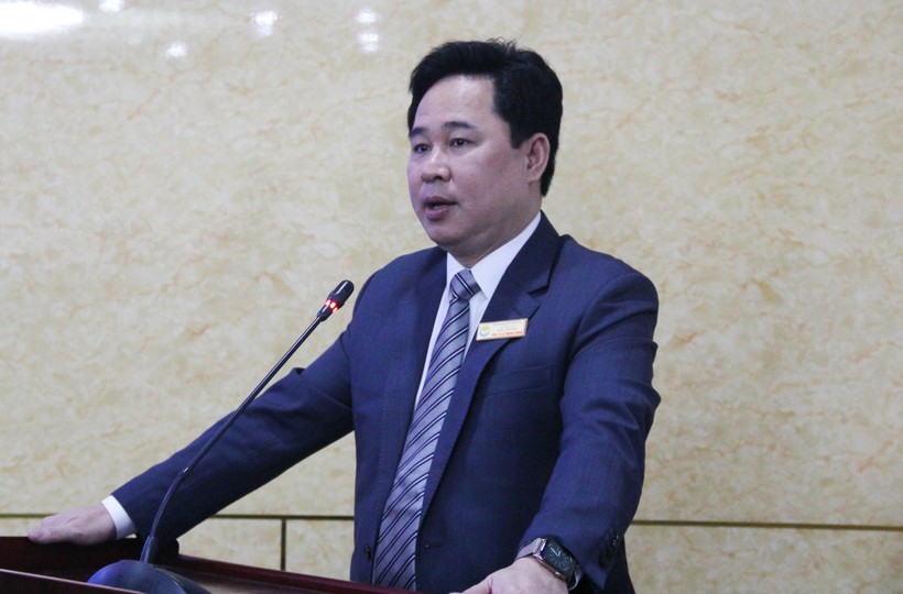 PGS.TS Lê Mạnh Hùng - Hiệu trưởng Trường Đại học Công đoàn phát biểu tại hội thảo.